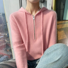 Women Merino Wool Pullover Autumn Long Sleeve Cashmere Knitted Hoodie Clothes Sweater Sweaters L