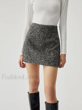 Wool blend Zip Graceful Mini Skirt Black / XS Skirts