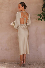 Wren Long Sleeve Charming Twist Maxi Dress