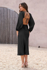 Wren Long Sleeve Charming Twist Maxi Dress