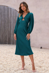 Wren Long Sleeve Charming Twist Maxi Dress S / Teal
