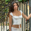 Y2K Lace Tie Front Dress Two Piece Set white top / S