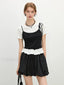 Youthful Tiered Hem Cotton Blend T Shirt Black / XS