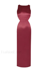 Yves Elegant Maxi Dress S / Cranberry