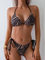 Zebra Triangle String Bikini Set BROWN / S