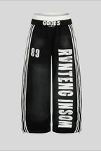 Tie Dye Typography Wide Leg Sweatpants