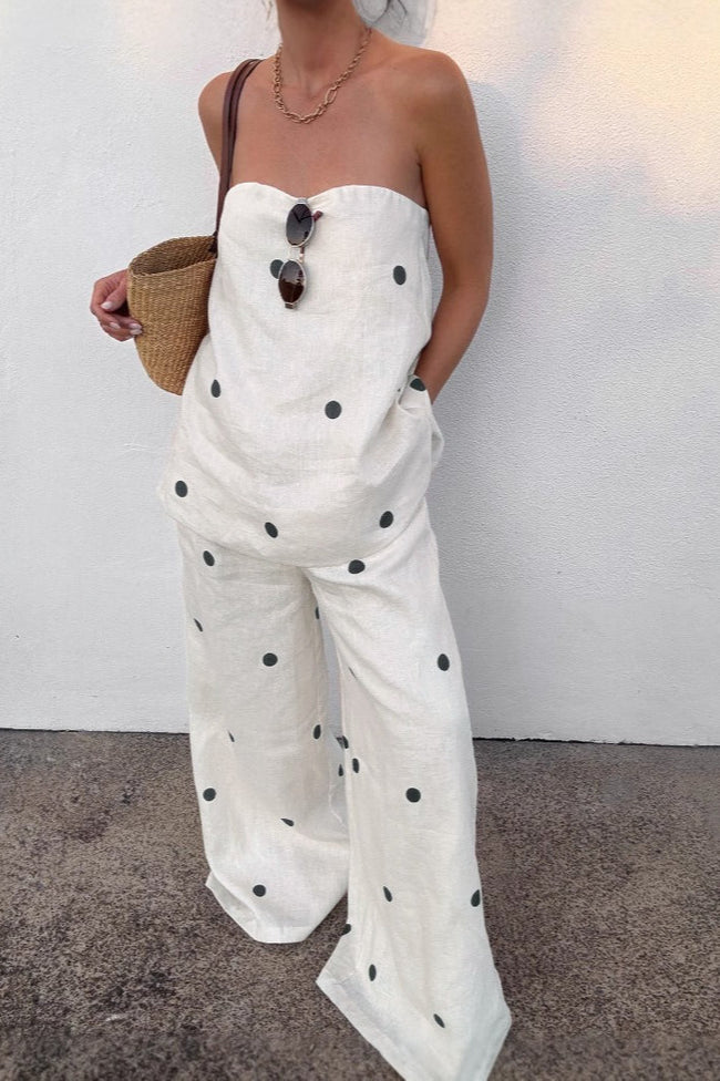 Cotton Polka Dot Tank Two Pieces Set Main image