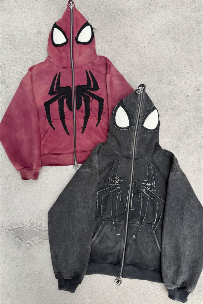 Spider Graphic Full Face Zip Hoodie Main image