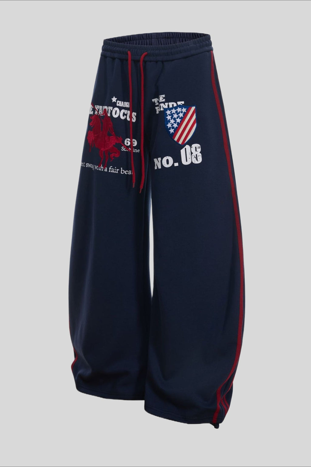 Vintage Embroidered Barrel Leg Sweatpants