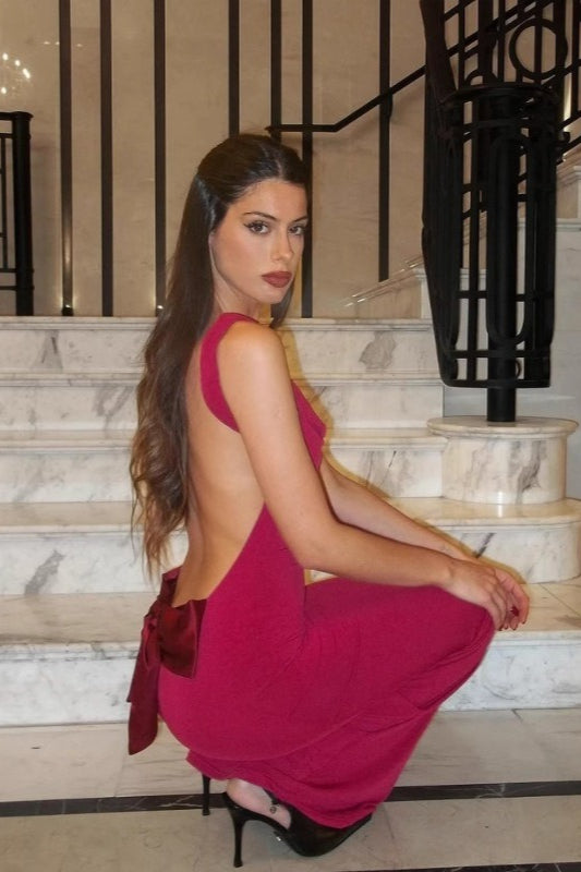 Open Back Bow Cocktail Dress Main image