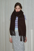 Glacier Blue Solid Wool Blend Scarf