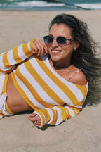 Casual Striped Asymmetric Knit Shorts Set