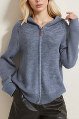 Oversized Hooded Zipper Sweater