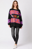 Candy Graphic Sequin Color Block Sweatshirt