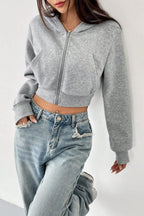Short Zip Up Hoodie Coat coats