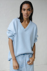 V Neck Long Sleeve Relaxed Sweater