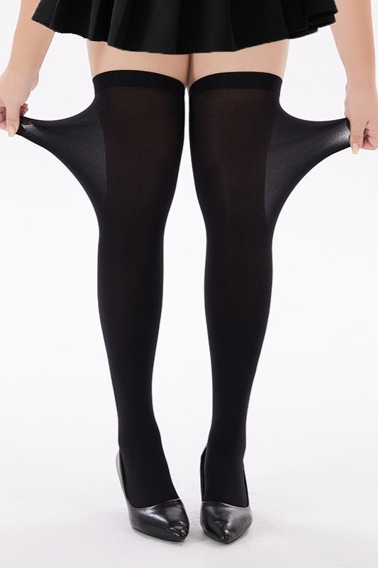 Plus Size 50D Velvet Thigh-High Stockings Secondary image