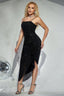 Asym Hem Glitter Mesh Party Dress XS / Black