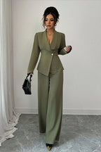 Long Sleeve Two Piece Blazer Pants Set