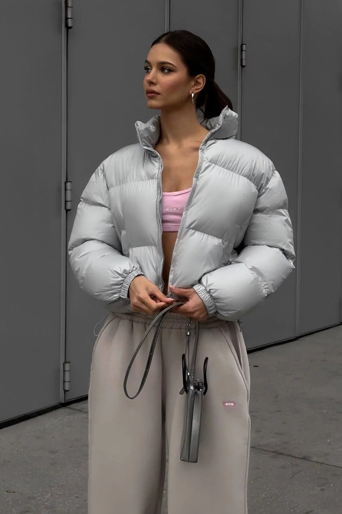Essential Cropped Puffy Puffer Jacket Secondary image