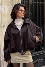 Brown Retro Biker Leather Jacket S / Brown