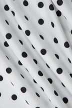 Polka Dot Halter Asymmetrical Hem Midi Dress