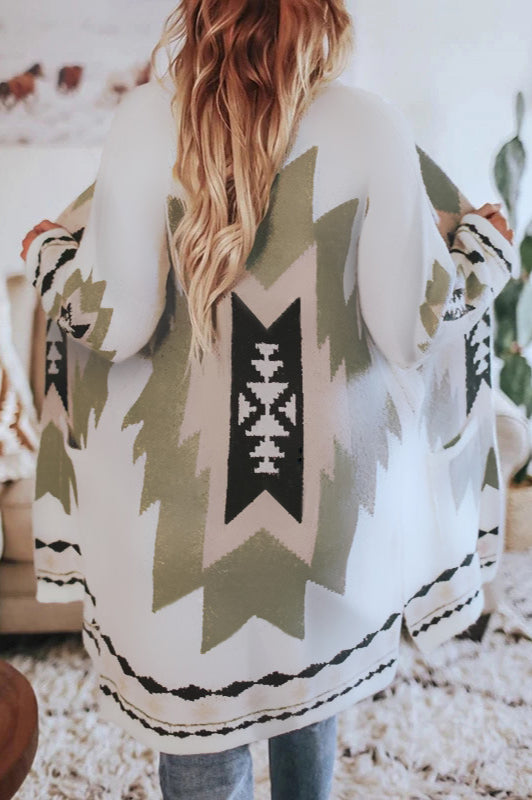 Printed Long Sleeve Wool Sweater White / S Main image