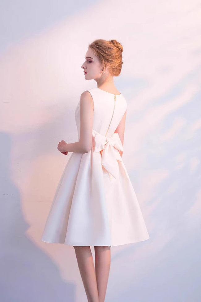 Elegant Bow Mini Party Dress S / Champagne Main image