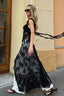 Black Elegant Lace Jacquard Cami Maxi Dress