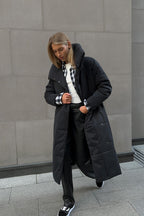 Long Stand Collar Relaxed Quilted Puffer Jacket
