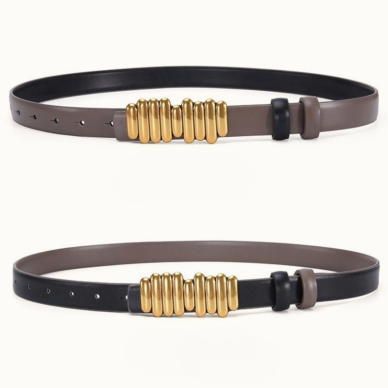 Color Block Reversible Double Sided Belt