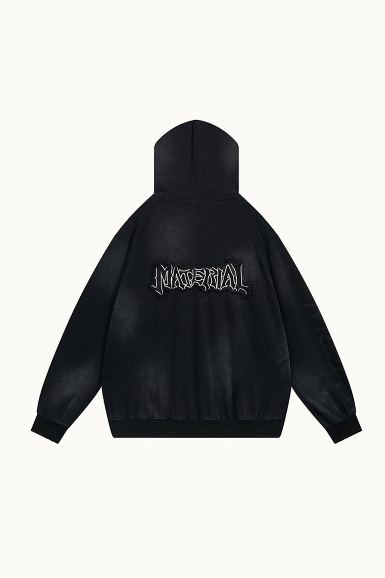 Distressed Washed Appliqué Letter Hoodie