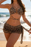Leopard Print Crisscross Tie Mini Skirt Two Piece Swim Set