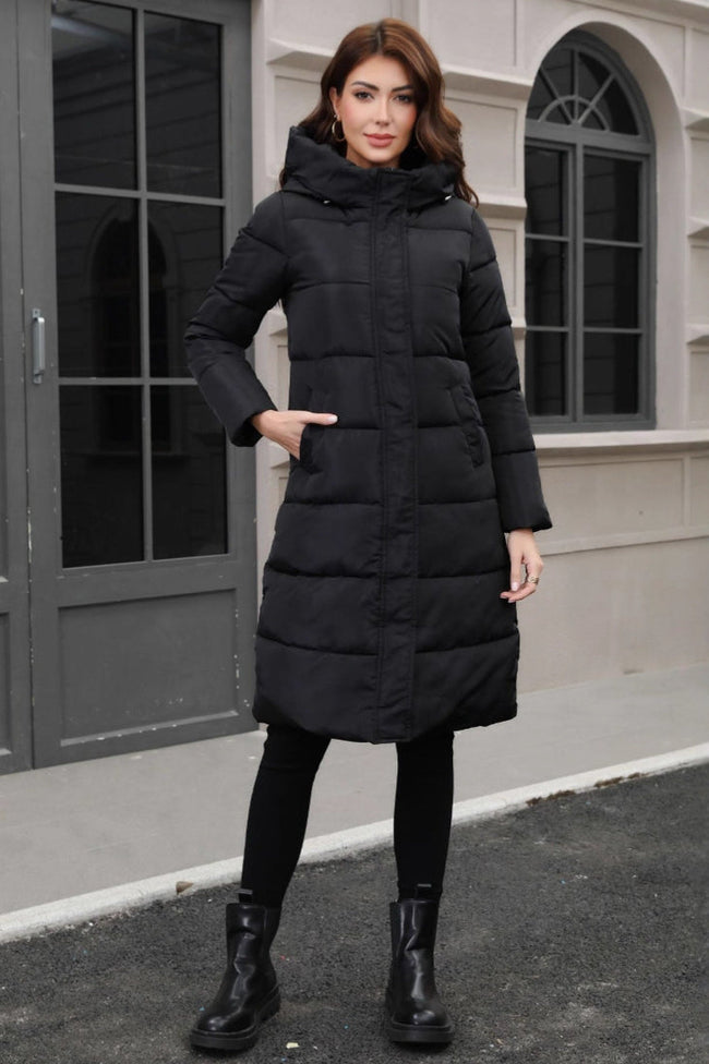 Plus Size Hooded Longline Puffer Coat coats Main image