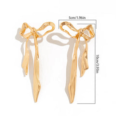 Liquid Irregular Ruched Bow Earrings