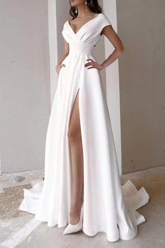 V Neck Ruffle Formal Dress Secondary image