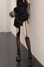 Asymmetric Hollow Out Sheer Tights