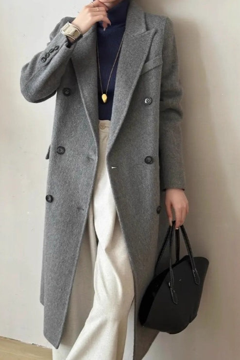 Elegant Double Breasted Wool Overcoat Secondary image