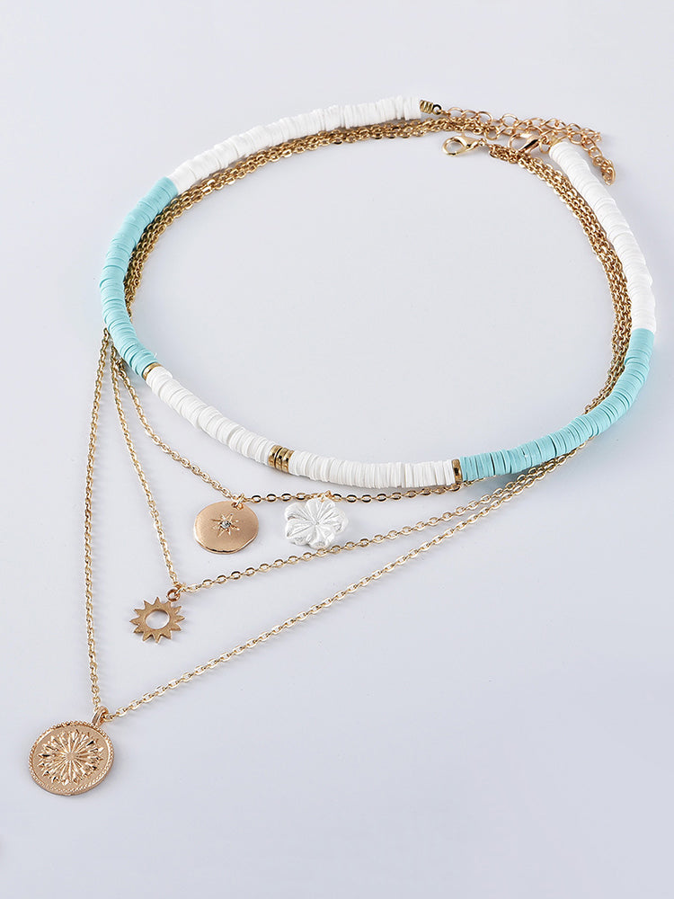 Flower Layer Necklace Gold Jewelry