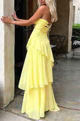Chic Strapless Layered Elegant Prom Dress