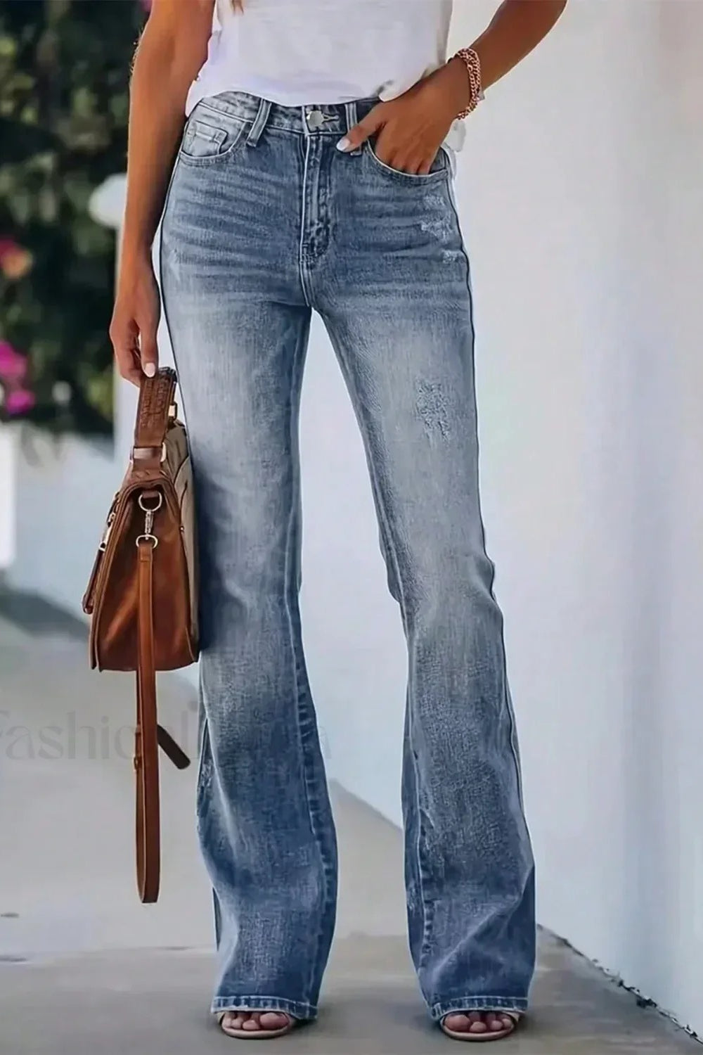High Waist Flared Denim Jeans Light Blue / XS Main image