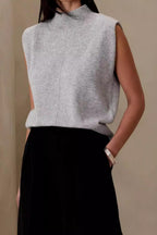 Solid Crew Neck Knit Top