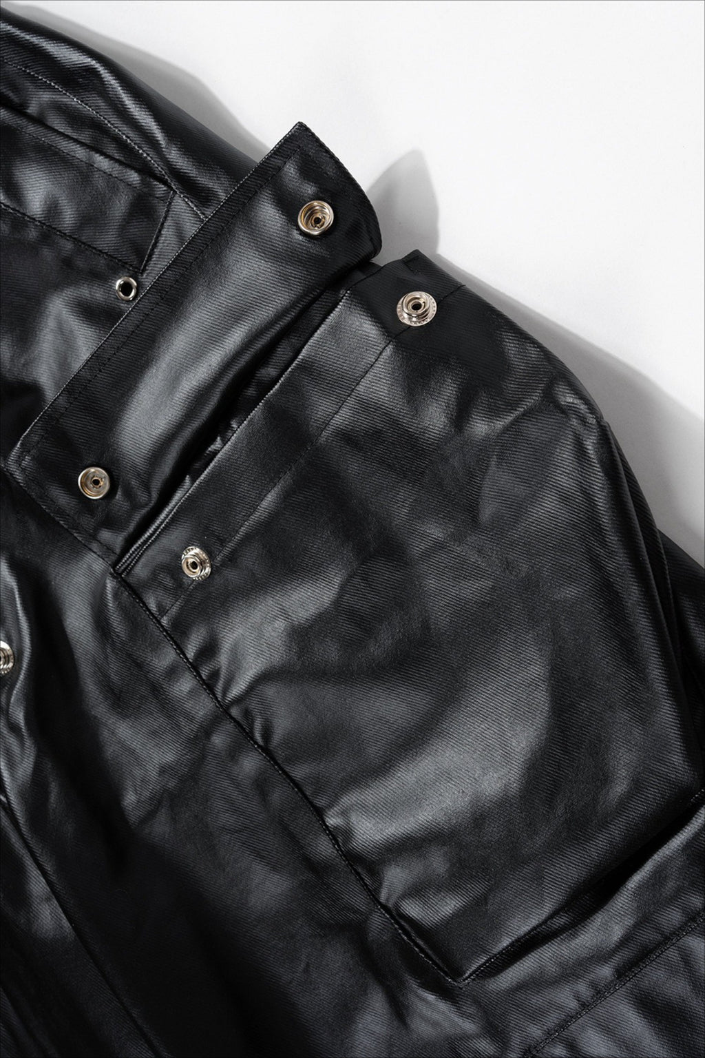 Coated Layered Pocket Flared Cargo Pants