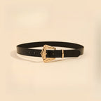 Vintage Animal Print Square Buckle Belt