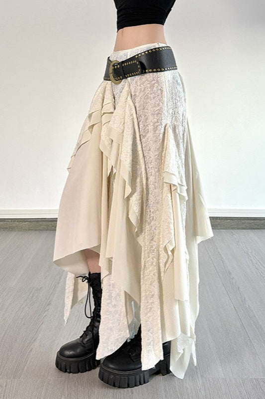 Vintage Asymmetrical Ruffle Boho Skirt Secondary image