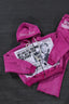 Newspaper Print Washed Embroidered Hoodie