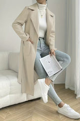 Long Pocket Notch Lapel Overcoat