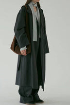 Oversized Stand Collar Long Casual Overcoat