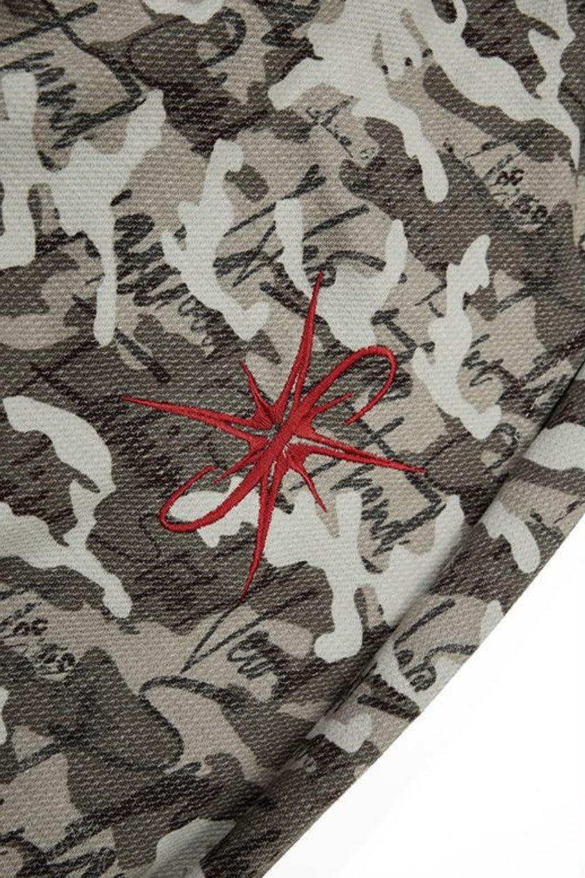 Camo Typography Wide Leg Sweatpants
