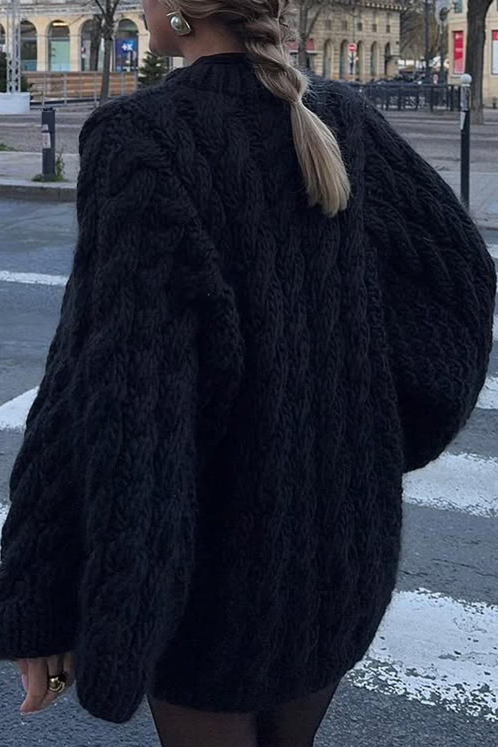 Vacation Style Cable Knit Sweater